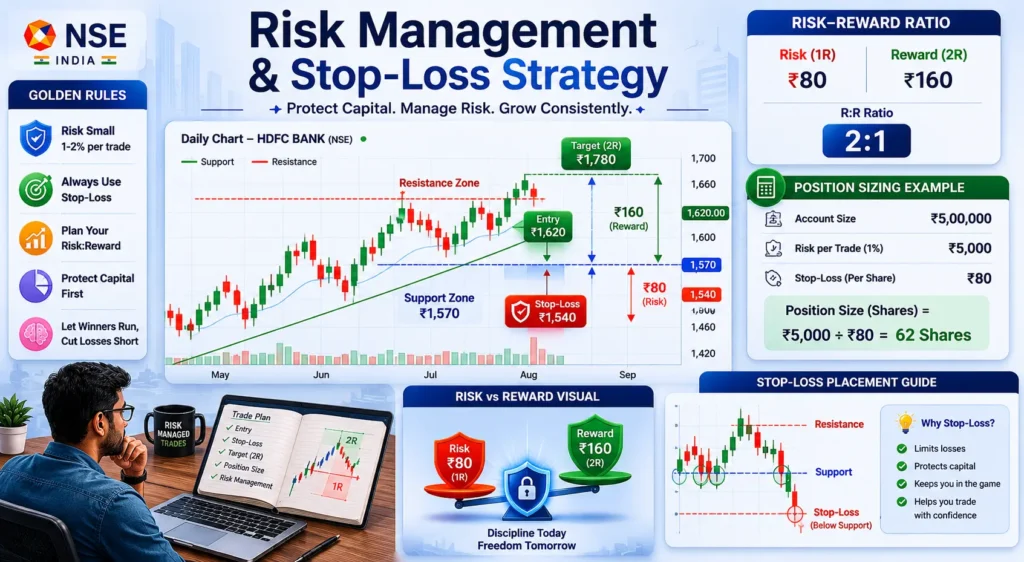 The Best Way to Learn Stock Trading in India (8- Week Plan) 3 Stock trading risk management and stop-loss strategy for beginners
